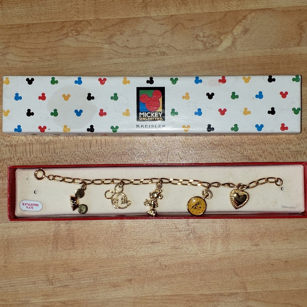 Vintage childs Mickey Mouse charm bracelet